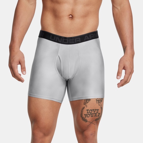 Under Armour Original Boxerjock 6” Boxer Brief Gray/Black Tights Mens Size 4XL - Picture 1 of 8